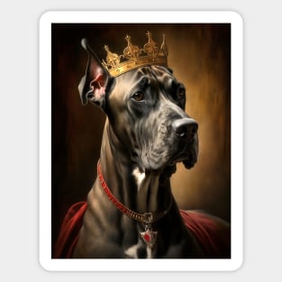 Royal Portrait of a Great Dane Dog Sticker